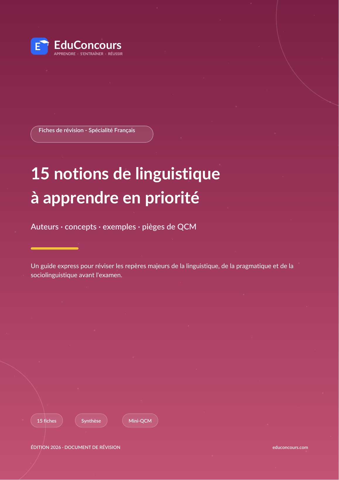 Couverture 15 notions de linguistique à apprendre en priorité